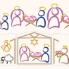 Leporello Krippe & Jesus Maria Josef in 3 Größen 6x Stickdatei