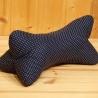 Leseknochen, Nackenkissen, blau mit weißen Punkten