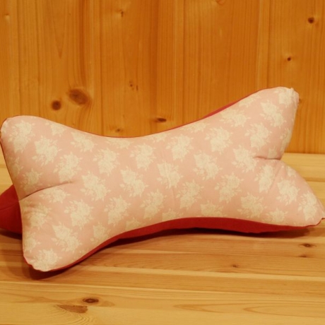 Leseknochen, Nackenkissen, rosa/pink mit Rosen-Motiv