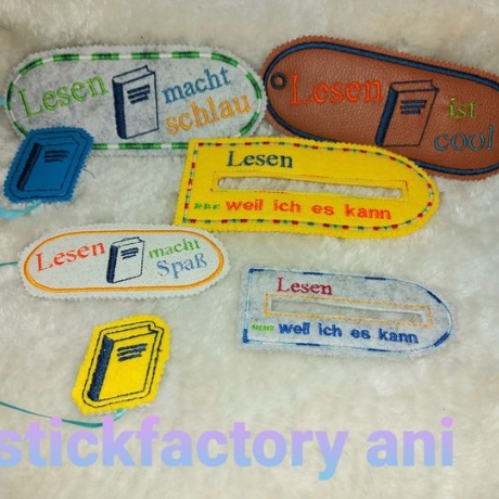 Lesezeichen ith  Stickdatei Set 10x10