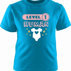 Kinder Kurzarm T-Shirt bedruckt mit LEVEL1 HUMAN