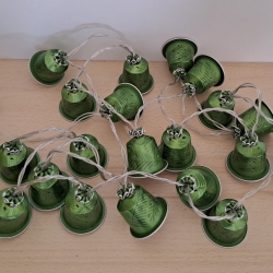 Lichterkette aus Kaffeekapseln, 20er LED, grün,Upcycling