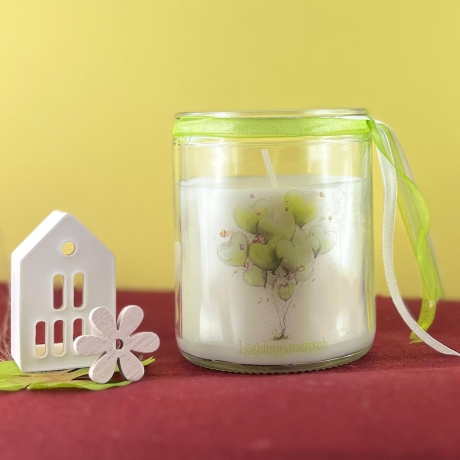 Romantik zum Valentinstag – Kerze im Glas mit Botschaft - 