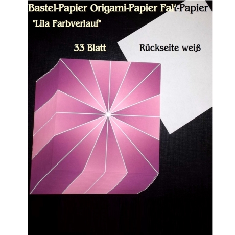 Origami-Papier Faltpapier 15x15 cm 33 Blatt in Lila Faltsterne 