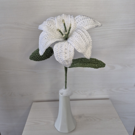 Lilie - weiß (Häkelblume)