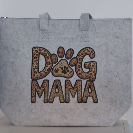 Filztasche DOG MAMA großer bedruckter Filz shopper