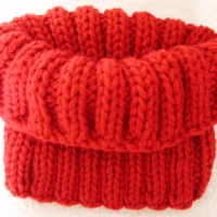 Schlauchschal♥in Rot♥handgestrickt von Hobbyhaus