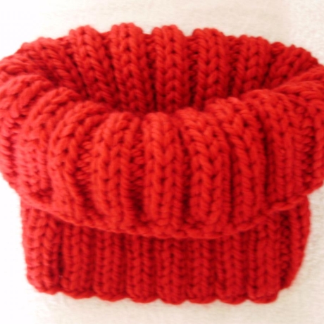 Schlauchschal♥in Rot♥handgestrickt von Hobbyhaus