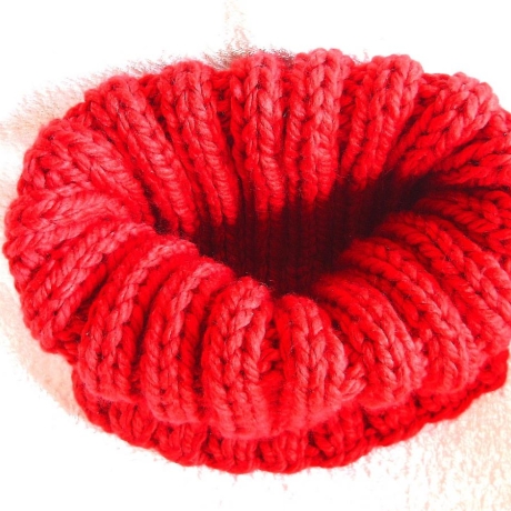 Schlauchschal♥in Rot♥handgestrickt von Hobbyhaus