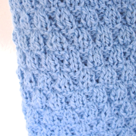 Schlauchschal♥Strukturmuster♥in hellblau♥handgestrickt♥