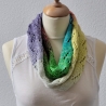 Loop Schal Regenbogen Sommer, Handgestrickt