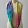 Loop Schal Regenbogen Sommer, Handgestrickt