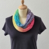 Loop Schal Regenbogen Sommer, Handgestrickt