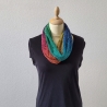 Loop Schal Regenbogen, Handgestrickt 