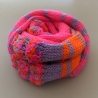 Mehrfach-Loop - pink lila orange - Handgestrickt - Schlauchschal