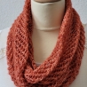 Loop Schal mit Ajourmuster, hand-dyed, Handgestrickt