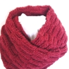 Schlauchschal weinrot im Strukturmuster handgestrickt