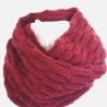 Schlauchschal weinrot im Strukturmuster handgestrickt