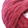 Schlauchschal weinrot im Strukturmuster handgestrickt