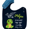 Lätzchen Multicolor SCHILDKRÖTE personalisiert mit Geburtsdaten