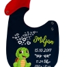 Lätzchen Multicolor SCHILDKRÖTE personalisiert mit Geburtsdaten