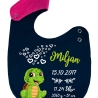 Lätzchen Multicolor SCHILDKRÖTE personalisiert mit Geburtsdaten