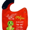 Lätzchen Multicolor SCHILDKRÖTE personalisiert mit Geburtsdaten