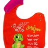 Lätzchen Multicolor SCHILDKRÖTE personalisiert mit Geburtsdaten