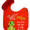 Lätzchen Multicolor SCHILDKRÖTE personalisiert mit Geburtsdaten