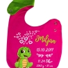 Lätzchen Multicolor SCHILDKRÖTE personalisiert mit Geburtsdaten