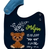 Lätzchen Multicolor TEDDY personalisiert mit Geburtsdaten