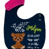 Lätzchen Multicolor TEDDY personalisiert mit Geburtsdaten
