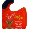 Lätzchen Multicolor TEDDY personalisiert mit Geburtsdaten