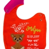Lätzchen Multicolor TEDDY personalisiert mit Geburtsdaten