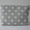Kosmetiktasche Lucy Punkte grau