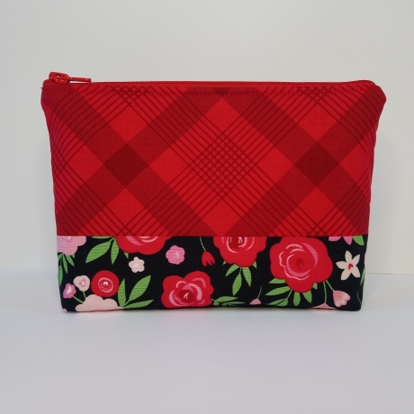 Kosmetiktasche Lucy Karo rot