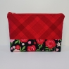 Kosmetiktasche Lucy Karo rot