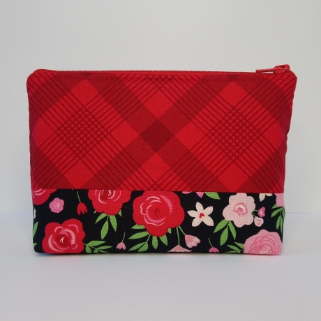 Kosmetiktasche Lucy Karo rot