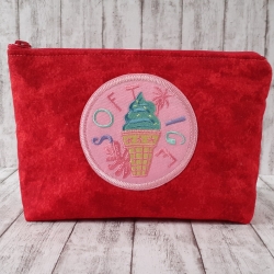Kosmetiktasche Lucy rot/Eis