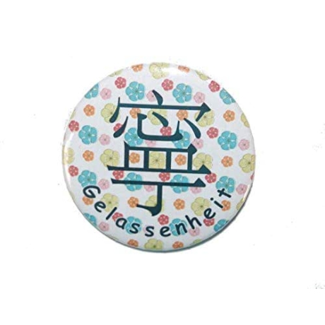 Button 50 mm mit Anstecknadel Motiv Chinesisch Gelassenheit