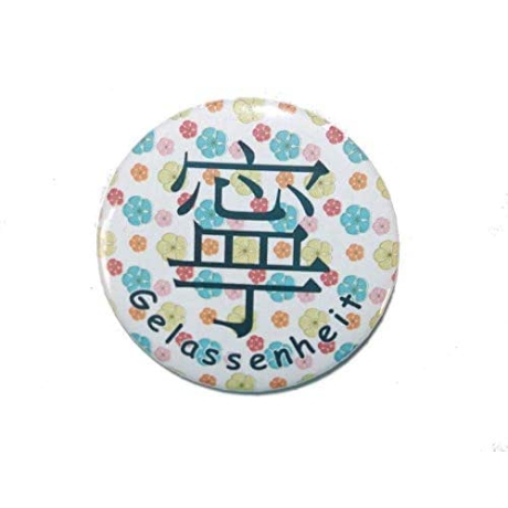 Button 50 mm mit Anstecknadel Motiv Chinesisch Gelassenheit