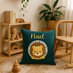 Persoanlisierte Nameskissen mit Löwe