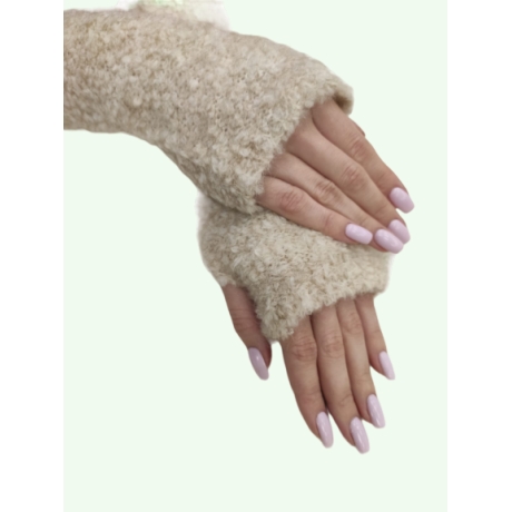 Original Orenburger Damen-fingerfreie-Handschuhe, beige