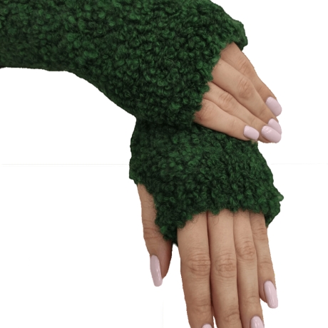 Original Orenburger Damen-fingerfreie-Handschuhe, emerald