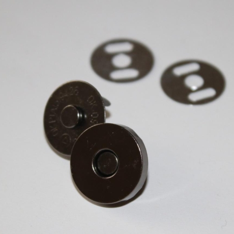 Magnetverschluss 18 mm schwarz-silber Magnetdruckknopf
