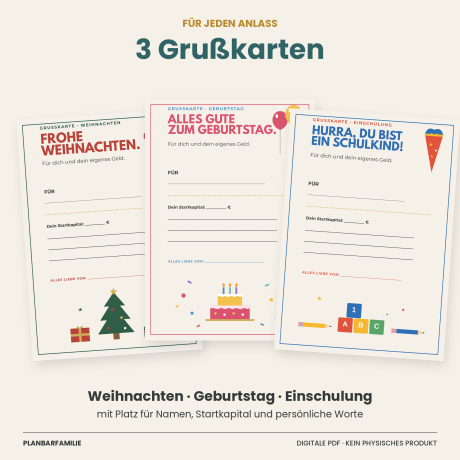 Finanzbuch Kinder zum Verschenken, Geldgeschenk Vorlage