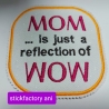 MOM is WOW  ith mug rug und Schlüsselanhänger Stickdatei