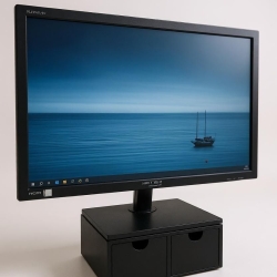 Monitorerhöhung mit zwei Schubladen – Tragbarer Schubladenschrank