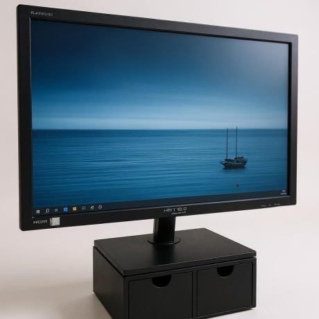 Monitorerhöhung mit zwei Schubladen – Tragbarer Schubladenschrank