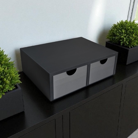 Monitorerhöhung mit zwei Schubladen – Tragbarer Schubladenschrank